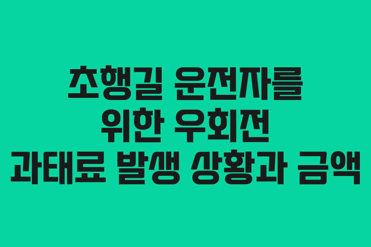 초행길 운전자를 위한 우회전 과태료 발생 상황과 금액