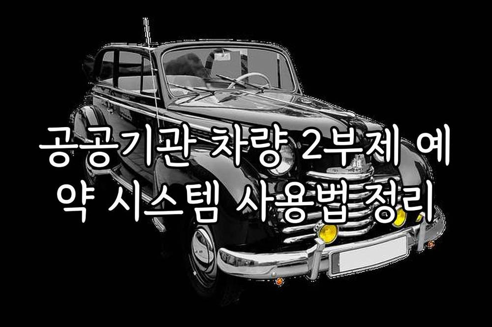 공공기관 차량 2부제 예약 시스템 사용법 정리