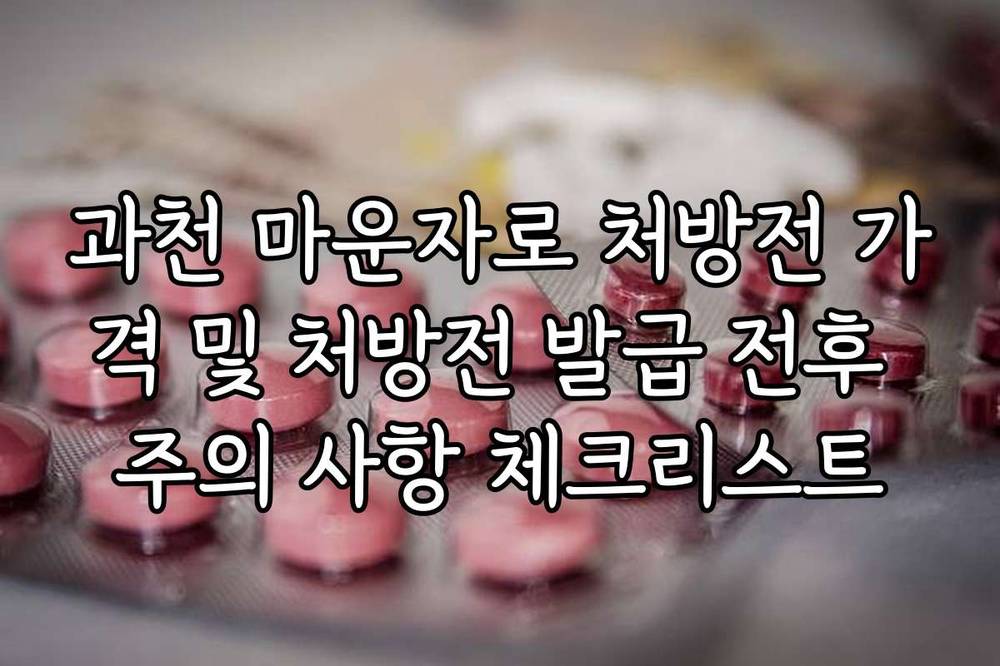 과천 마운자로 처방전 가격 및 처방전 발급 전후 주의 사항 체크리스트
