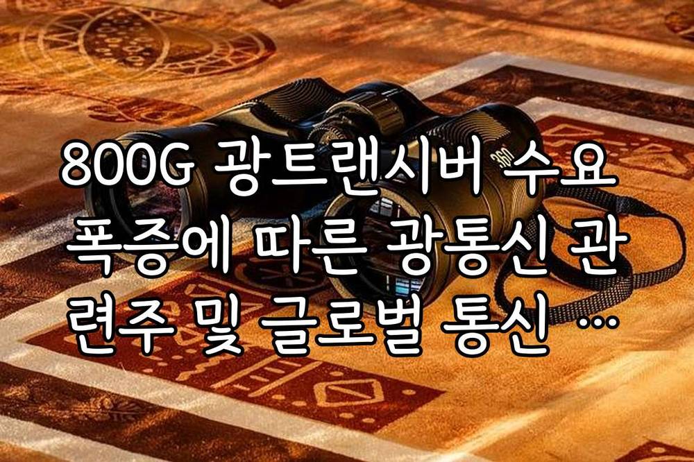 800G 광트랜시버 수요 폭증에 따른 광통신 관련주 및 글로벌 통신 인프라 ETF 전망