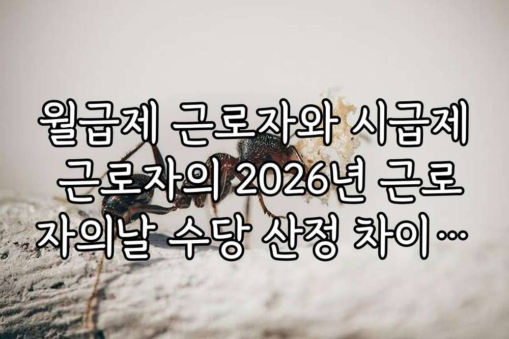 월급제 근로자와 시급제 근로자의 2026년 근로자의날 수당 산정 차이 분석