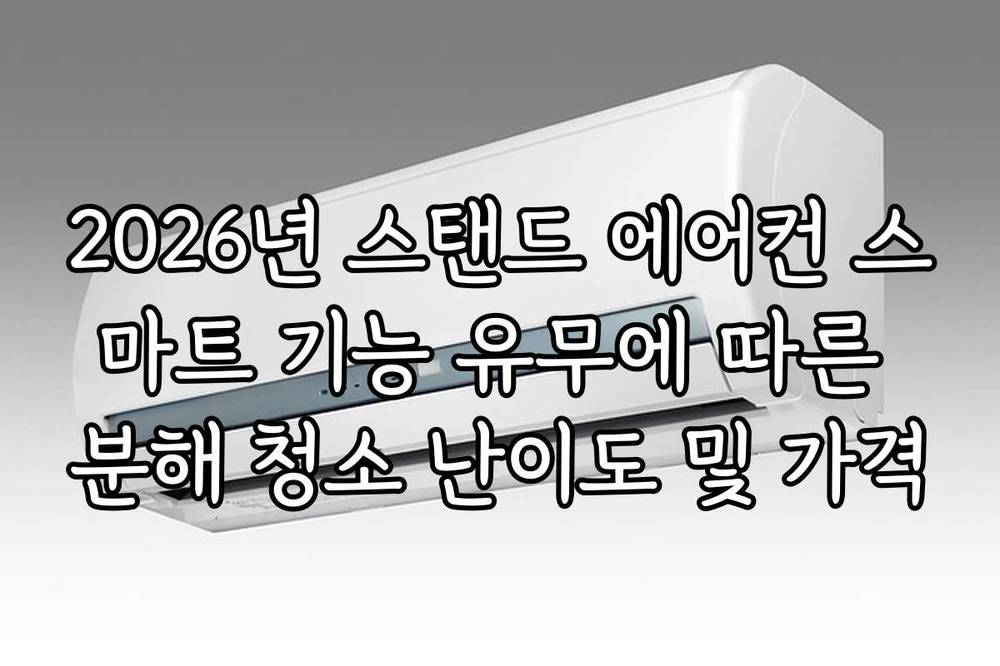 2026년 스탠드 에어컨 스마트 기능 유무에 따른 분해 청소 난이도 및 가격