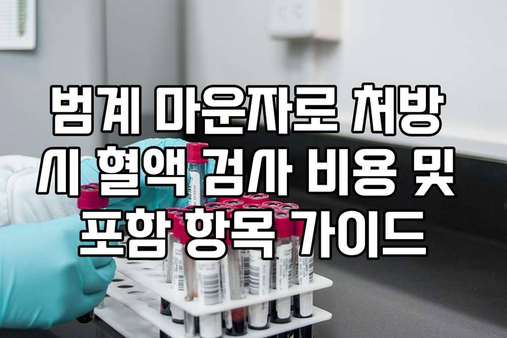 범계 마운자로 처방 시 혈액 검사 비용 및 포함 항목 가이드