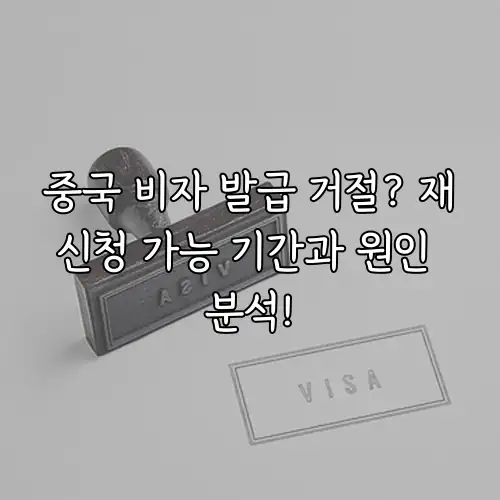 중국 비자 발급 거절? 재신청 가능 기간과 원인 분석!