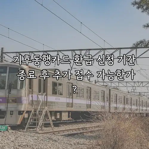 기후동행카드 환급 신청 기간 종료 후 추가 접수 가능한가?