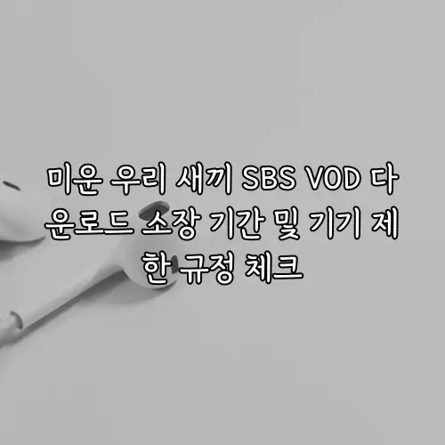 미운 우리 새끼 SBS VOD 다운로드 소장 기간 및 기기 제한 규정 체크