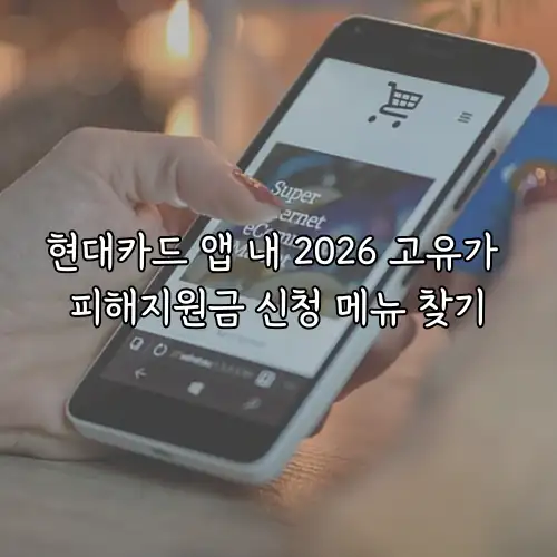 현대카드 앱 내 2026 고유가 피해지원금 신청 메뉴 찾기
