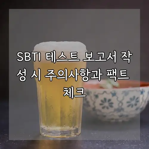 SBTI 테스트 보고서 작성 시 주의사항과 팩트 체크
