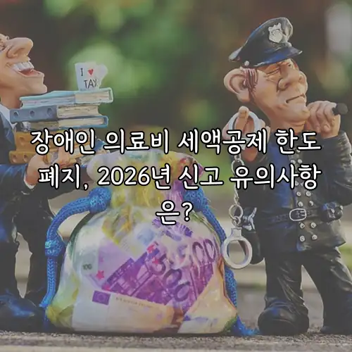 장애인 의료비 세액공제 한도 폐지, 2026년 신고 유의사항은?