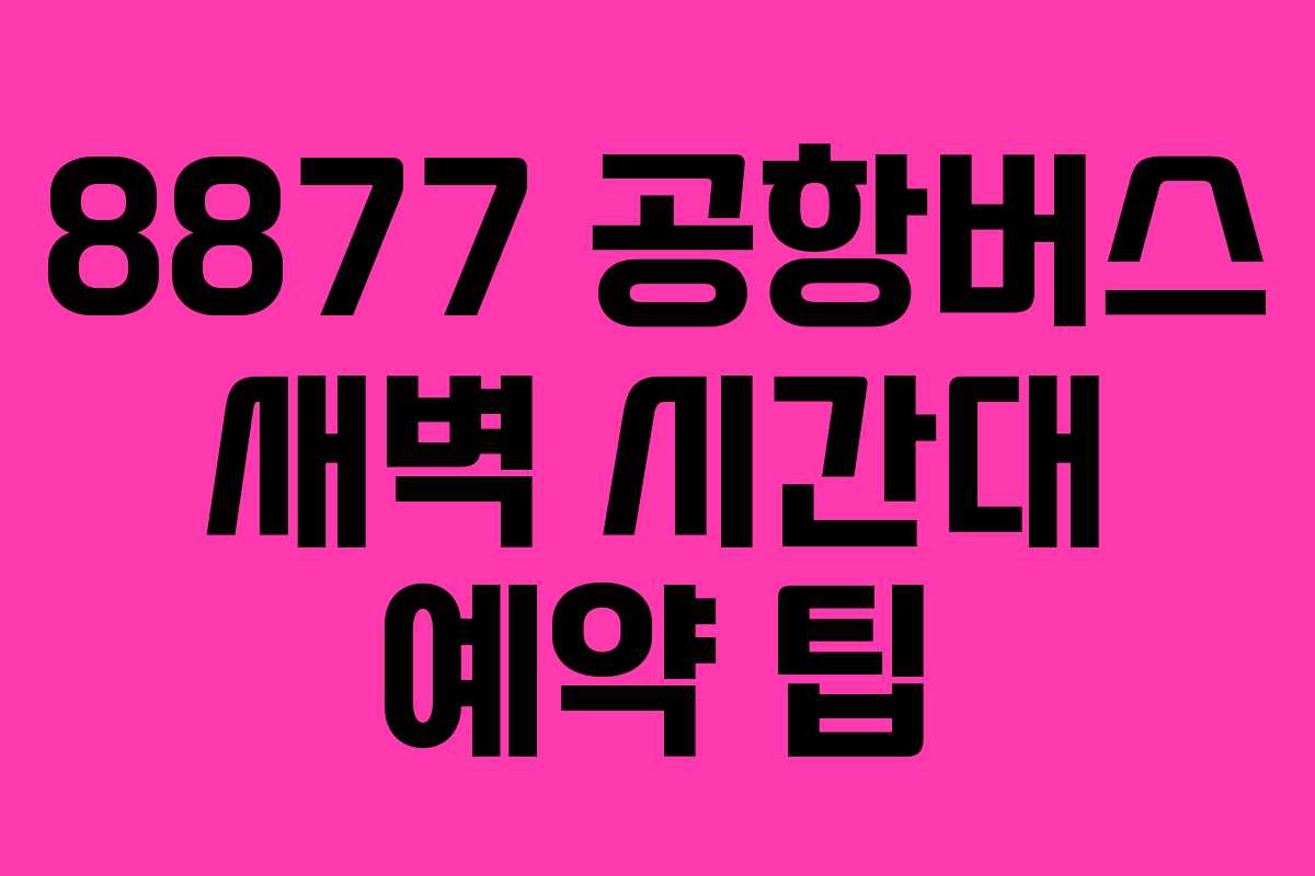 8877-공항버스-새벽-시간대-예약-팁
