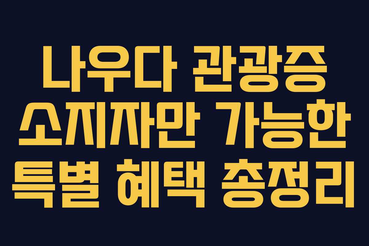 나우다-관광증-소지자만-가능한-특별-혜택-총정리