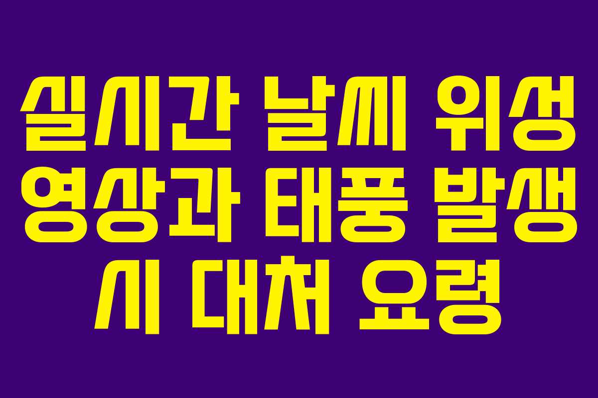 실시간-날씨-위성-영상과-태풍-발생-시-대처-요령